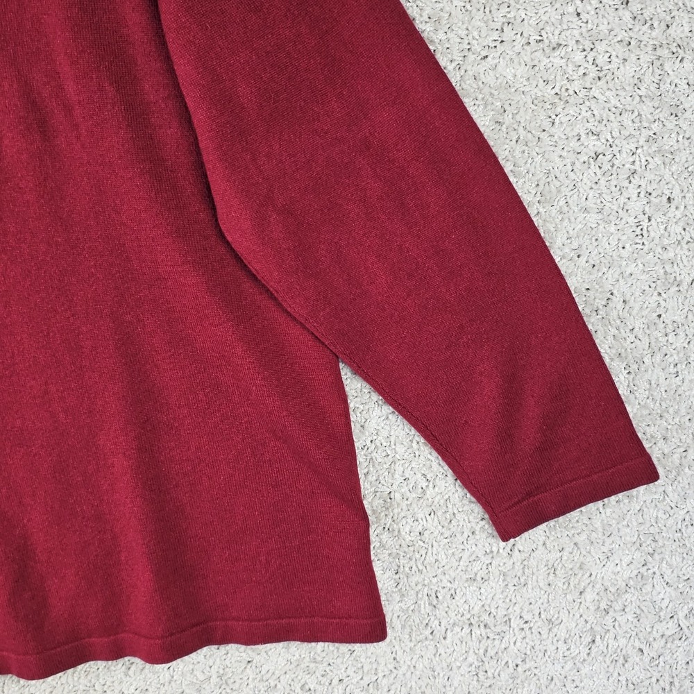 August Max Woman Cranberry Silk Cashmere Blend Cardigan Sweater Size 1X - Picture 8 of 12